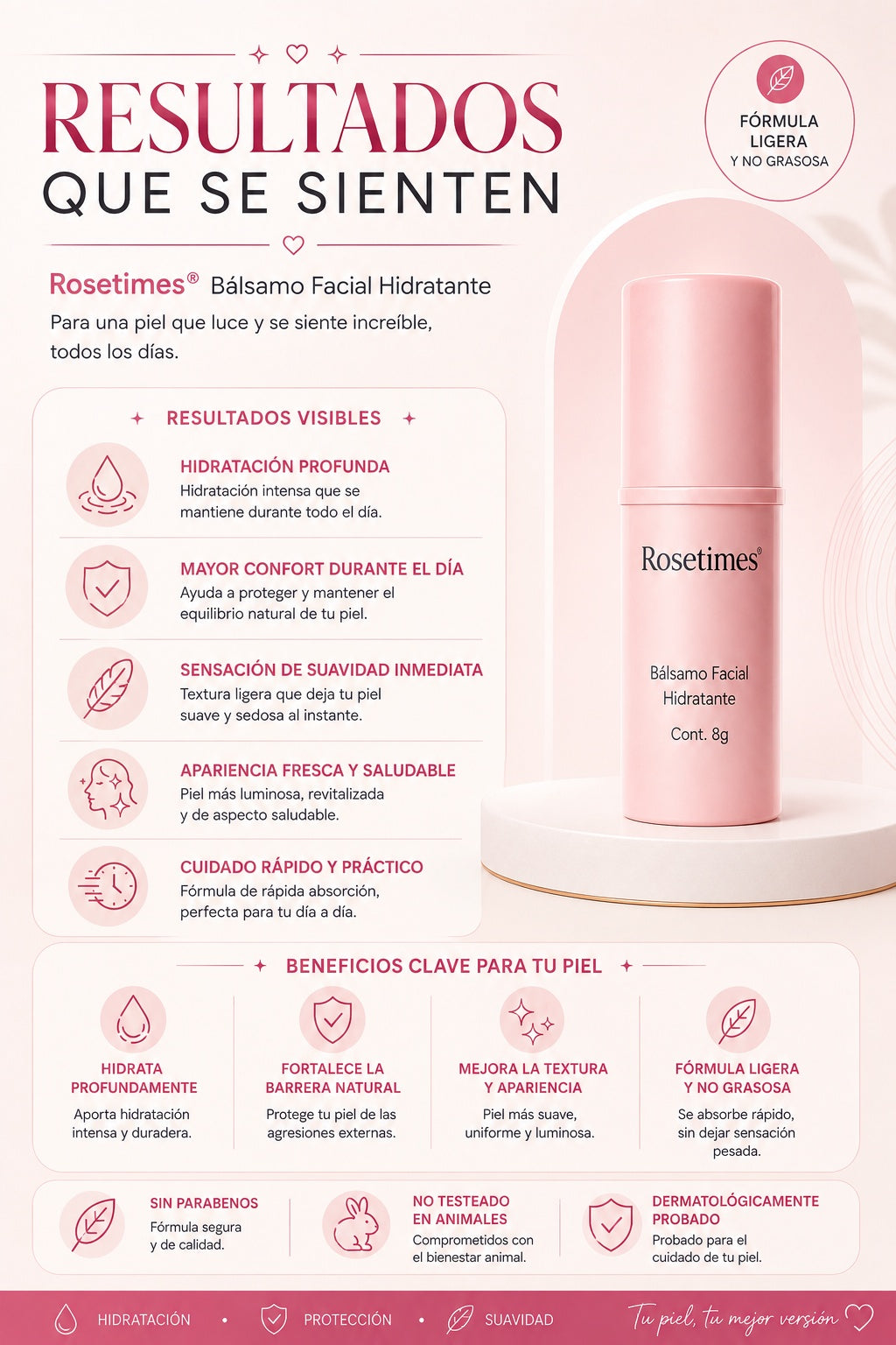 Bálsamo Facial Hidratante COLÁGENO | R O S E T I M E S |